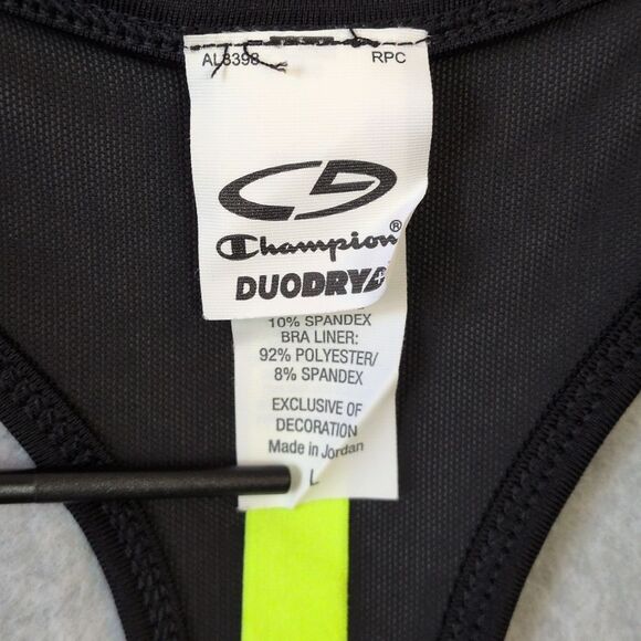 C9 Champion Duo Dry Semi Fitted Black White Stripe Padded Racerback Tank L NWT - Picture 5 of 5